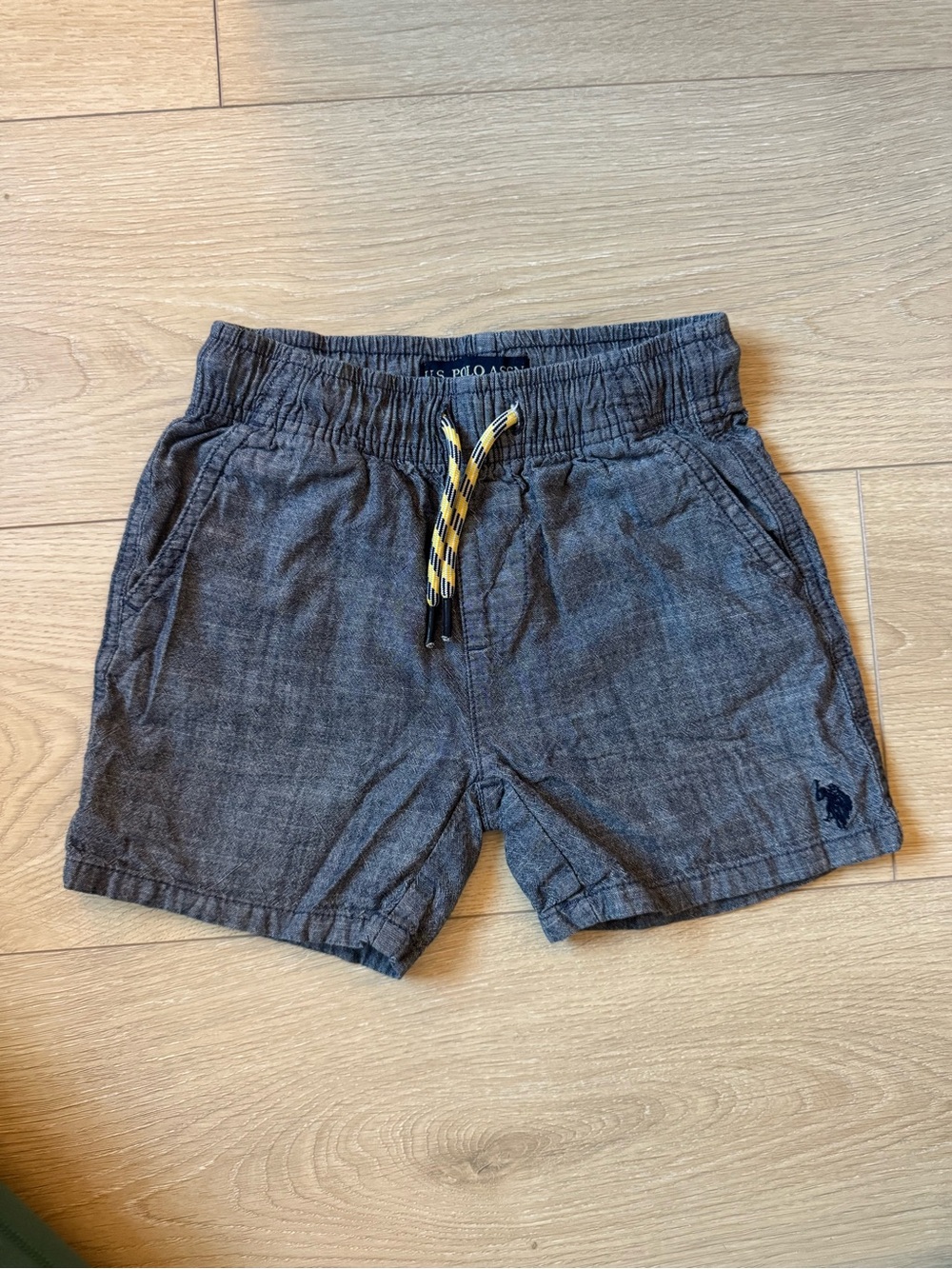 U.S. Polo Assn. Gray Pull-On Shorts with Yellow Drawstring